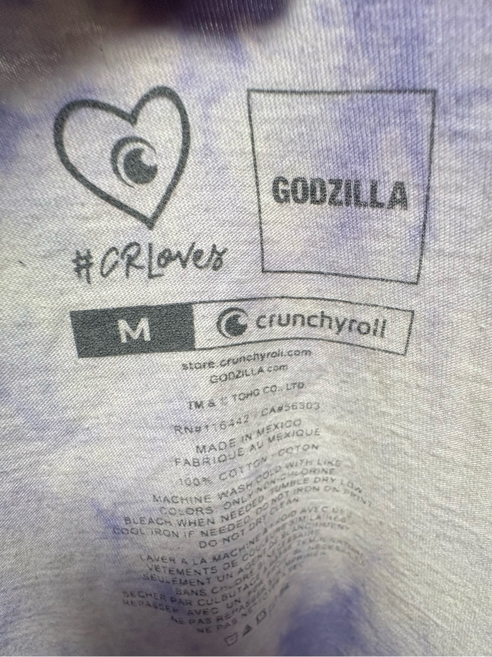 Tie-Dye Godzilla Long Sleeve Tee - Picture 2 of 2